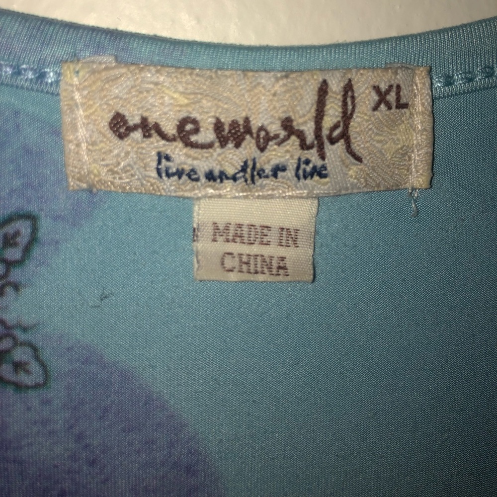 One World Blue Ruffled Tank - Picture 3 of 3